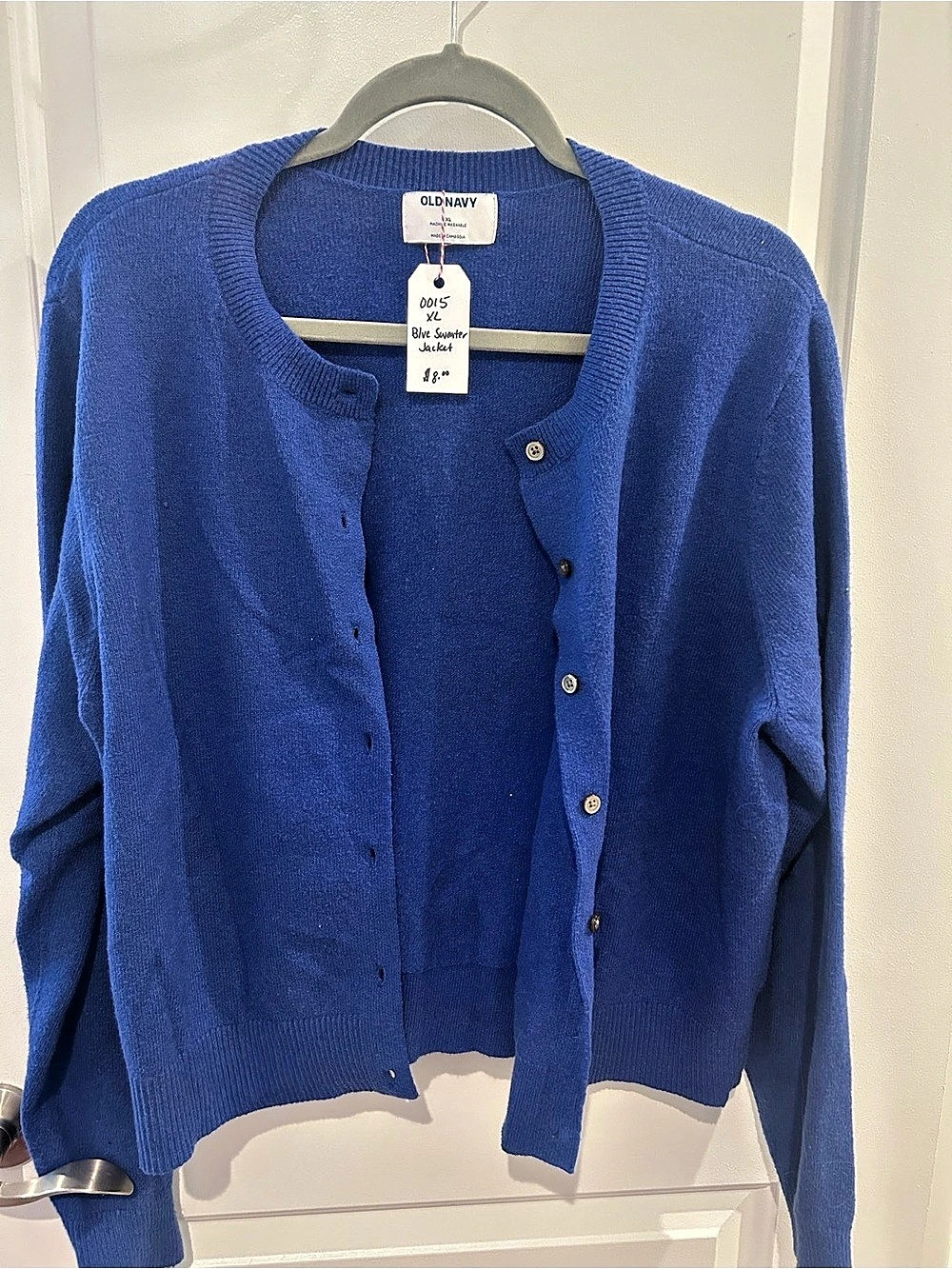 Old Navy Sweater Jacket Button-Front Cardigan in Blue XL
